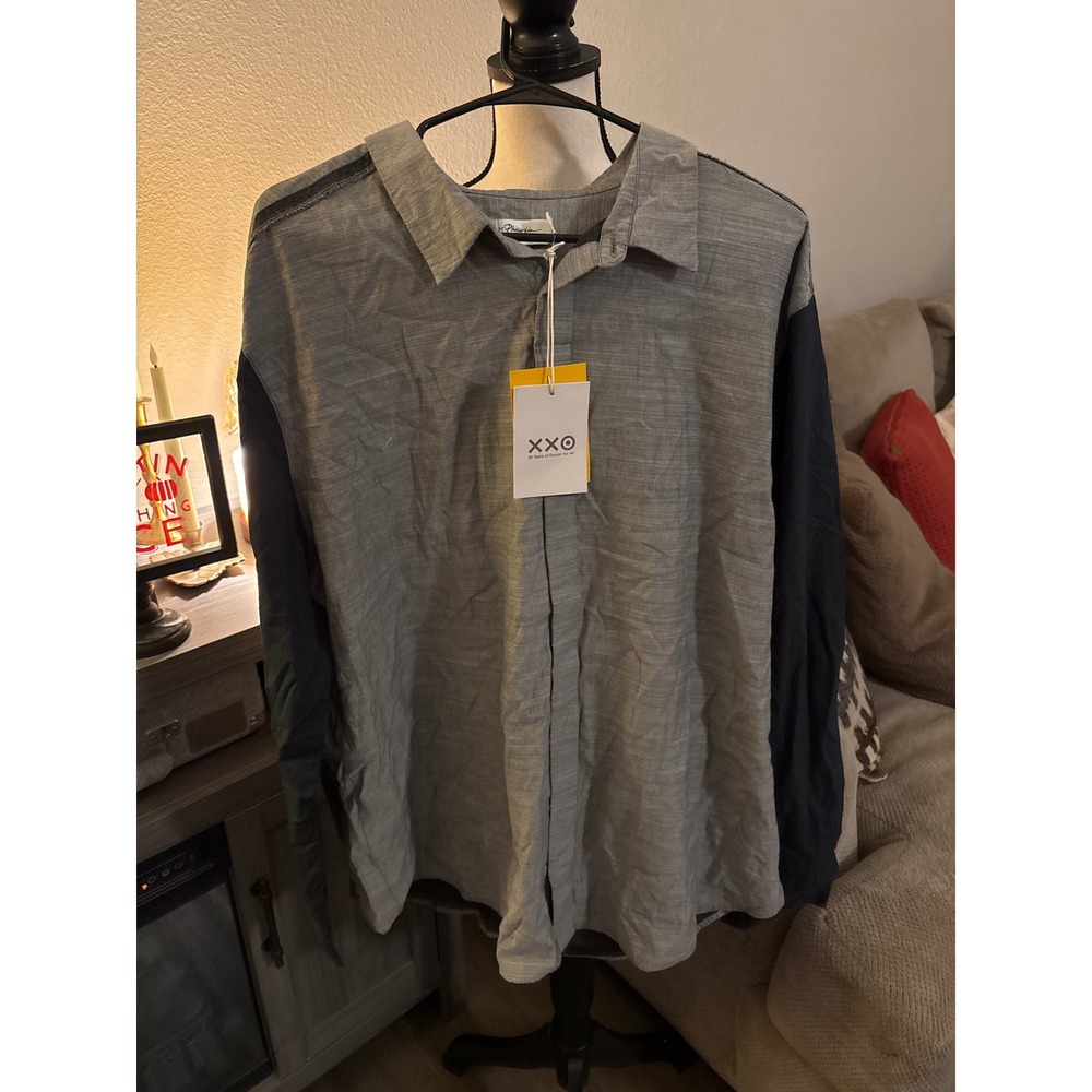 3.1 Phillip Lim NWT men's XXL button down gray‎ black